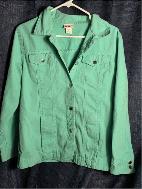 American Sweetheart Jackets & Blazers - Women's American Sweetheart Green Jean Jacket Size M cottagecore grandmacore y2k